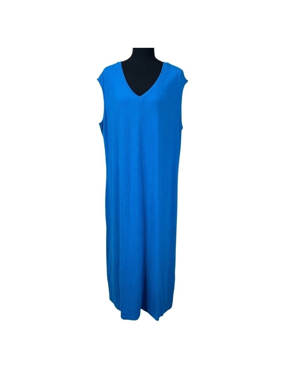 Philosophy NWT Blue Sleeveless V-Neck Viscose Maxi Dress Plus Size 2X/TTG